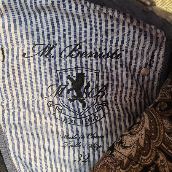 M. Benisti Men's Black Cotton Straight Fit Chino Pants size 32 - Picture 4 of 8